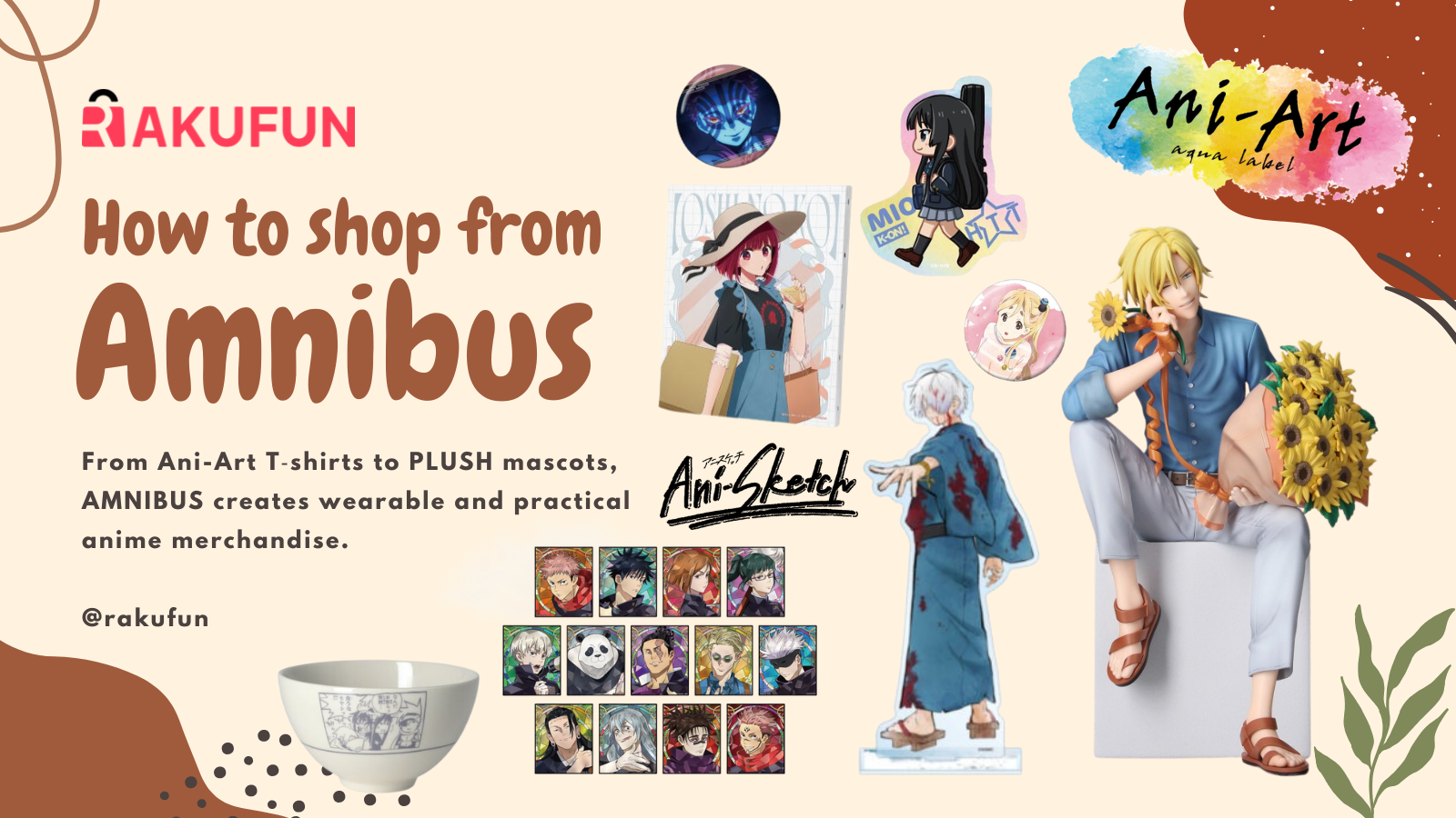 Discover AMNIBUS: original anime apparel, accessories, and home goods via Rakufun.